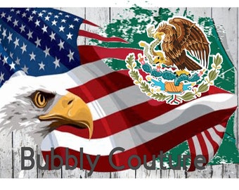 Mexican American Flag PNG for tumblers