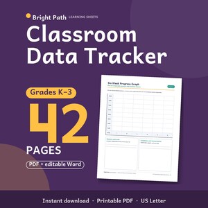 Classroom Data and Intervention Tracker | Editable Progress Monitoring Binder, K-3 (PDF + DOCX)