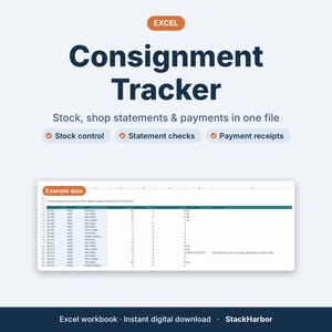 Kommissionsverwaltungs-Tabelle für Hersteller | Inventar, Shop-Abrechnungen & Zahlungsabgleich, Excel