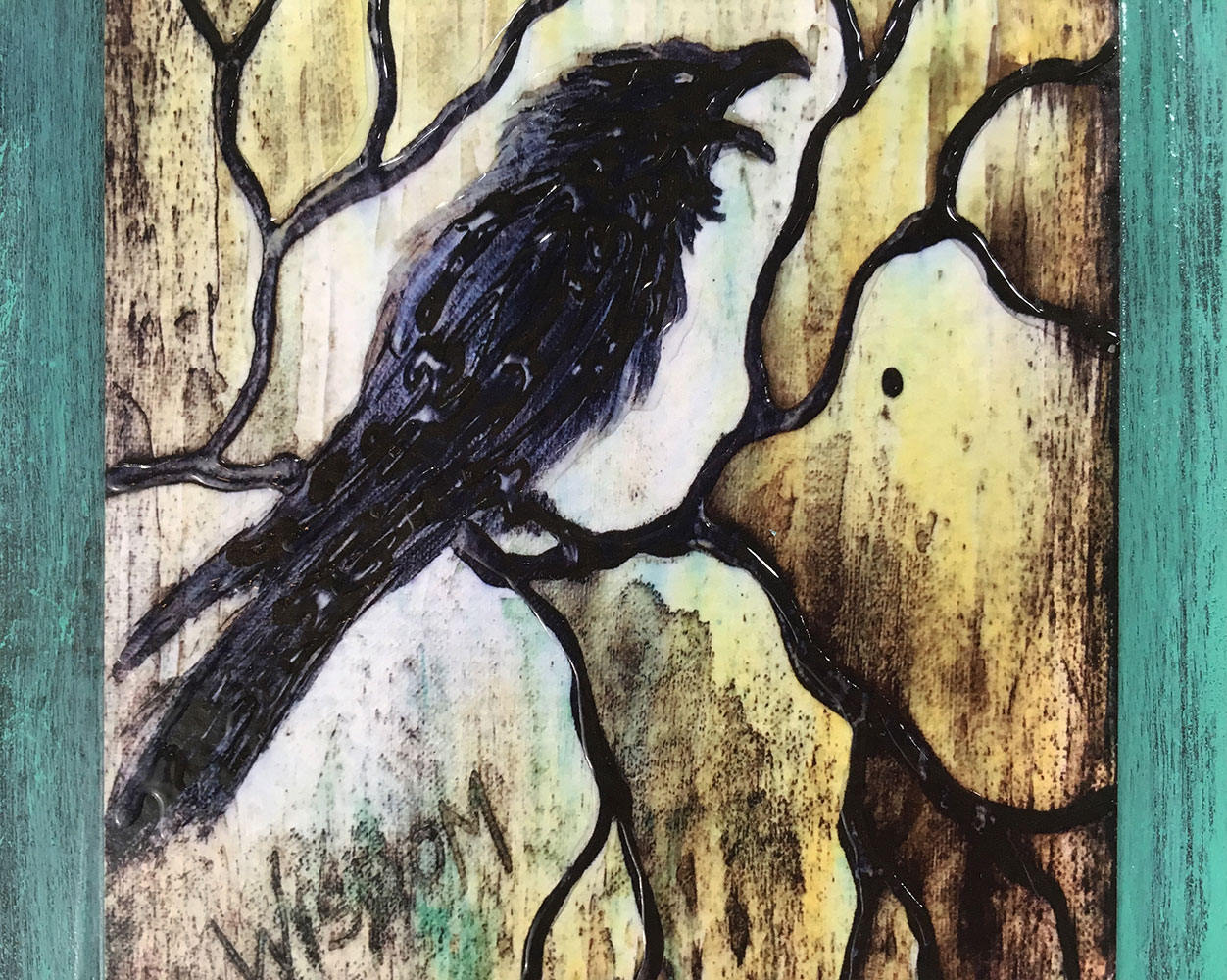 The Raven Rustic Wall Art By Artist Rafi Perez Original Textured Artist
