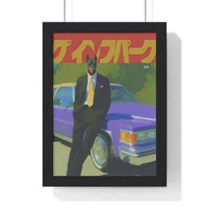Suit-Clad Dog Character Poster | Vertical Framed Poster