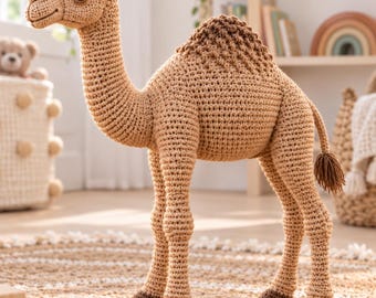 Dromedary Camel Crochet Pattern PDF, Realistic Amigurumi Desert Animal, One-Hump Soft Sculpture Tutorial, Digital Download