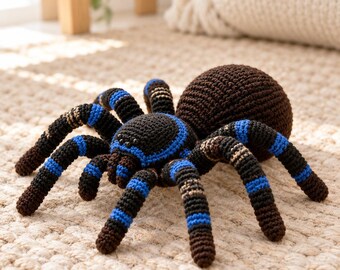 Blue Banded Tarantula Crochet Pattern, Realistic Spider Amigurumi PDF, Digital Download