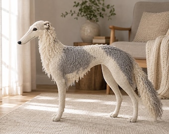 Afghan Hound Crochet Pattern: Realistic Long-Haired Dog Amigurumi Sculpture PDF