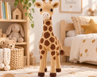 Standing Giraffe Crochet Pattern PDF Safari Animal Amigurumi