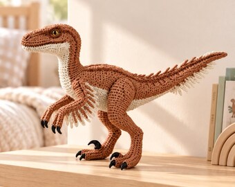 Feathered Raptor Crochet Pattern, Realistic Dinosaur Amigurumi, Advanced PDF Tutorial