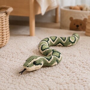 Python Snake Crochet Pattern PDF, Realistic Forest Green Camouflage Amigurumi, 88-92 cm afbeelding 8