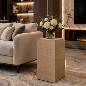 Handmade Travertine Side Table, Natural Stone Table, Modern Accent Table, Living Room End Table, Statement Furniture, Luxury Home Decor