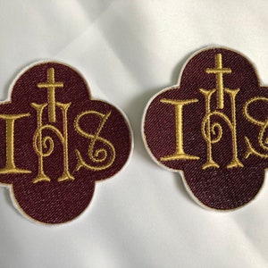 IHS Embroidered Patch for Vestment Stole Monstrance Burse