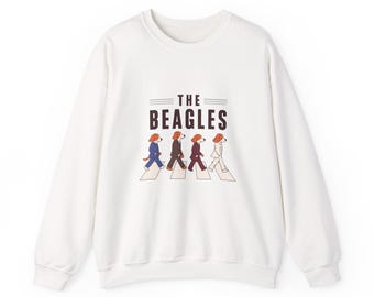 Sudadera con ilustración de The Beagles Abbey Road / Sudadera con cuello redondo de banda de perros