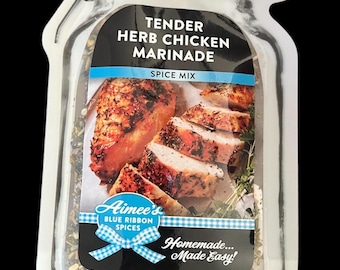 Tender Chicken Marinade Spice Seasoning Mix ~ Dry Spice Mix ~ Great used on Any Meat ~ Gift Basket Item ~ Spices Gluten Free ~ Olive Oil
