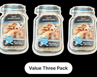 Jen’s Potato Soup Spice Seasoning Mix and Recipe “Value Three 3 Pack Bulk Savings” Includes 3 Spice Packets ~ Soup Gift Basket Gluten Free