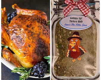 Gobble Up Turkey Rub Spice Seasoning Mix ~ Thanksgiving Meal ~ Poultry Seasonings ~ Family Meal Recipe ~Great for Gift Giving~Dry Spice Mix