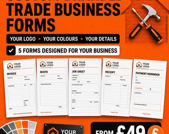 Individuell gestaltete Geschäftsformulare | 5 bearbeitbare Canva-Vorlagen | Designservice in Großbritannien