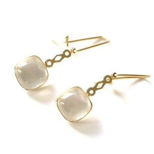 Retro Moonstone Square Earrings main image 1