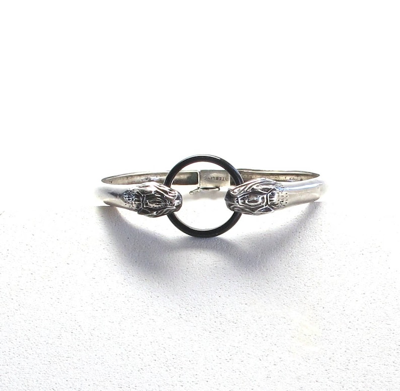 Sterling Silver Antique Snake Bracelet Etsy