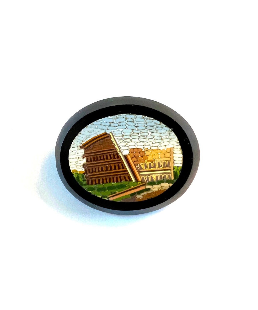 Iconic Micro Mosaic Pin of the Coliseum in Rome - Etsy