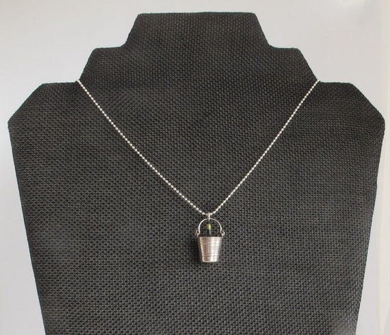 Champagne Bottle in a Sterling Bucket Pendant - image 1
