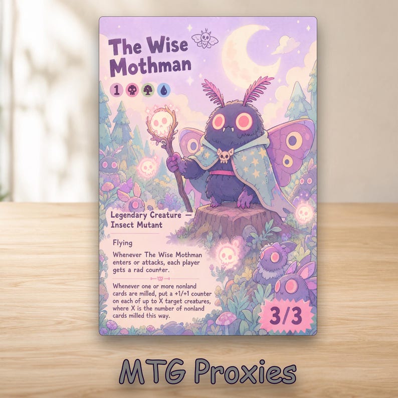 The Wise Mothman Macaron Colors MTG Custom Proxies Cards - Etsy