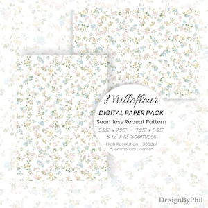 Millefleur Pattern Paper Pack: Seamless Floral (Digital Download)