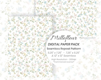 Millefleur Pattern Paper Pack: Seamless Floral (Digital Download)