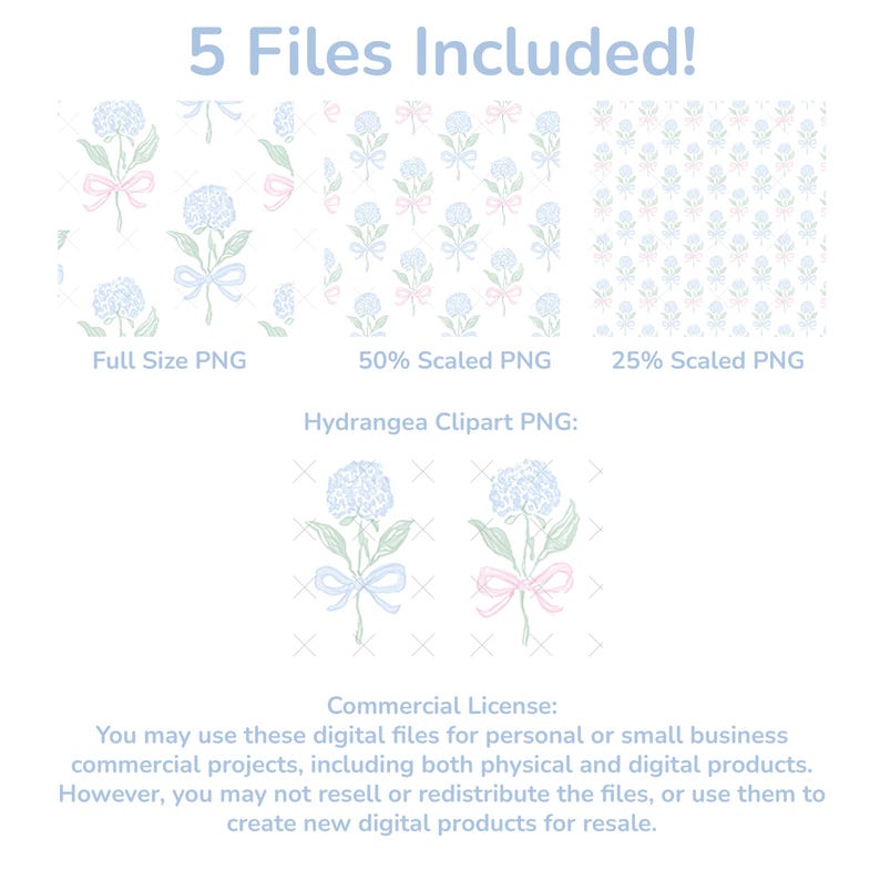 Coquette Pattern Hydrangea Bow Digital Paper: Toile de Jouy Floral (12x12" PNG) image 2