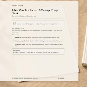 Inbox Zero Is a Lie — 12-Message Email & Slack Triage in 8 Minutes