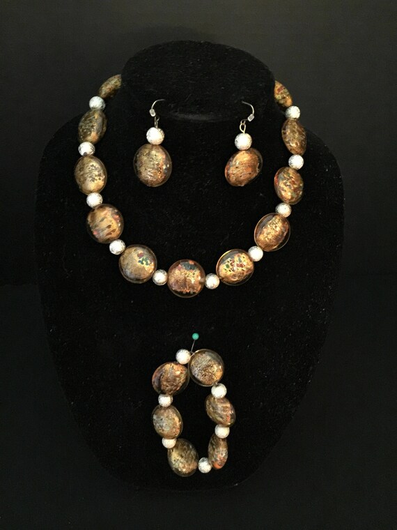 Premier Designs vintage art glass necklace, brace… - image 2