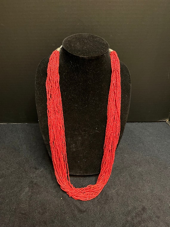Red Coral multi-strand necklace