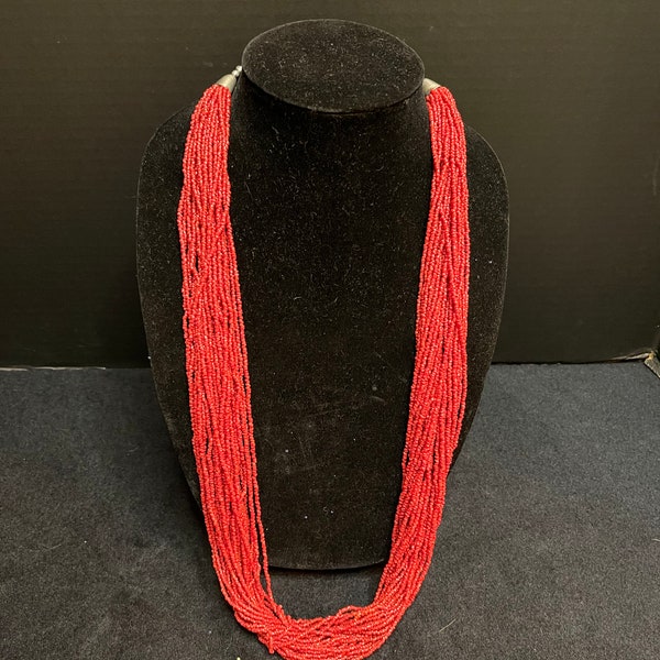 Red Coral multi-strand necklace