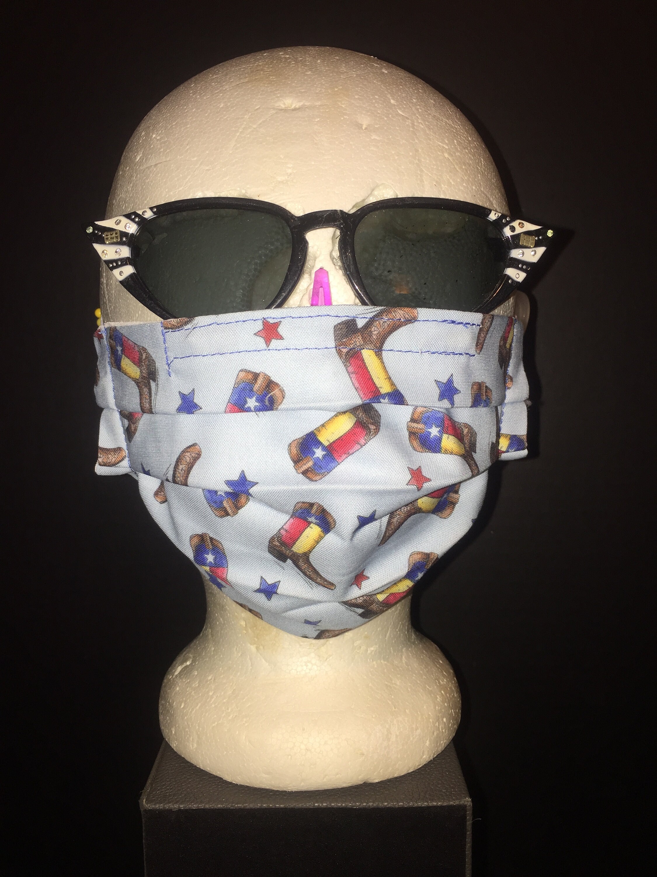 Cowboy Boots Cotton Face Mask Etsy