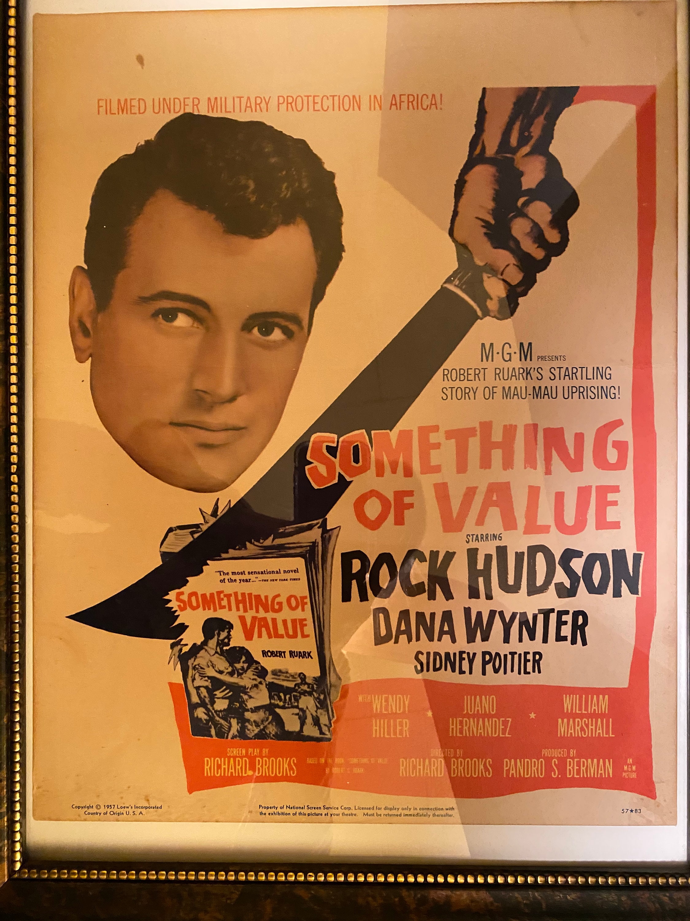 Rock Hudson Movie Poster Something of Value - Etsy.de