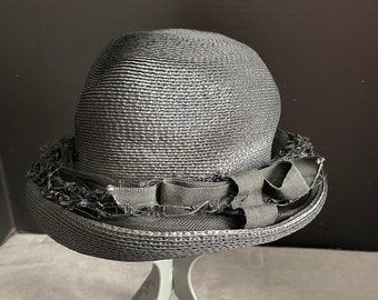 Patrice black straw hat