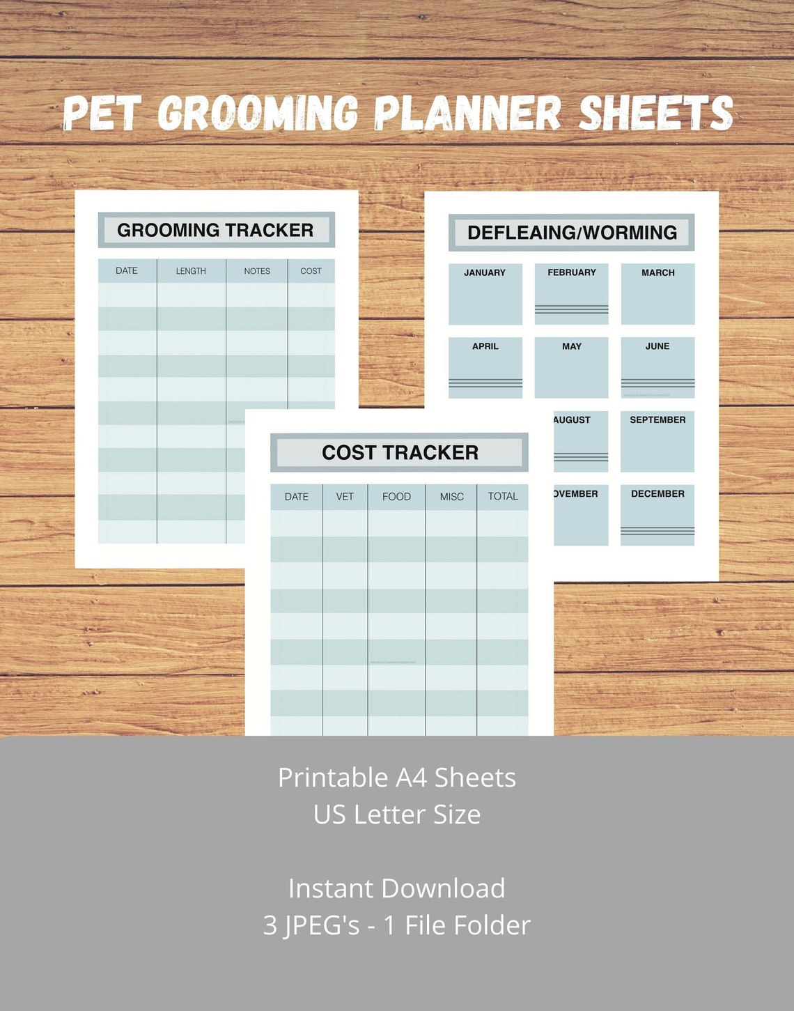 Printable Pet Grooming Planner Dog Health Record Cat Etsy
