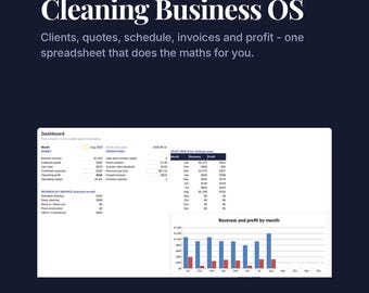 Hoja de cálculo para empresas de limpieza, CRM de clientes, calculadora de presupuestos, registro de facturas (Google Sheets/Excel)