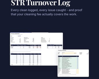 Plantilla de registro de rotación de Airbnb, seguimiento de tarifas de limpieza, Google Sheets (descarga digital)