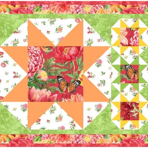 Mesa Stars quilted Table Runner and Placemats. Pattern only. Digital copy.