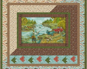 Go Fish quilt pattern by The Fabric Addict, Northcott, Rod and Reel