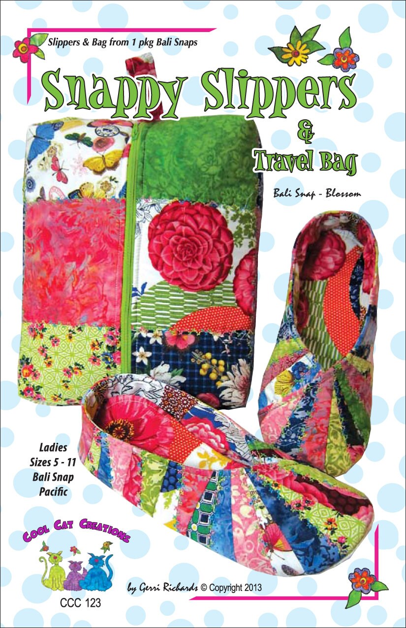 Snappy slippers and travel bag pattern