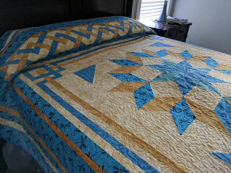 Carpenter's Square Quilt Pattern Queen Throw Twin Etsy