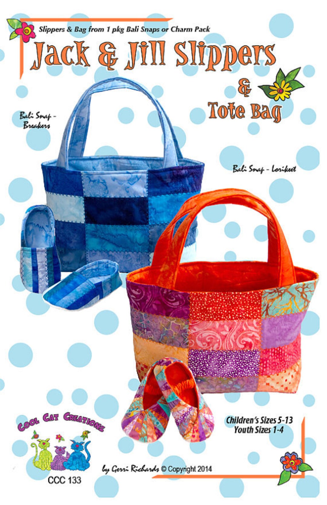 Jack and Jill Quilted Slippers Pattern by Cool Cats Creations Etsy