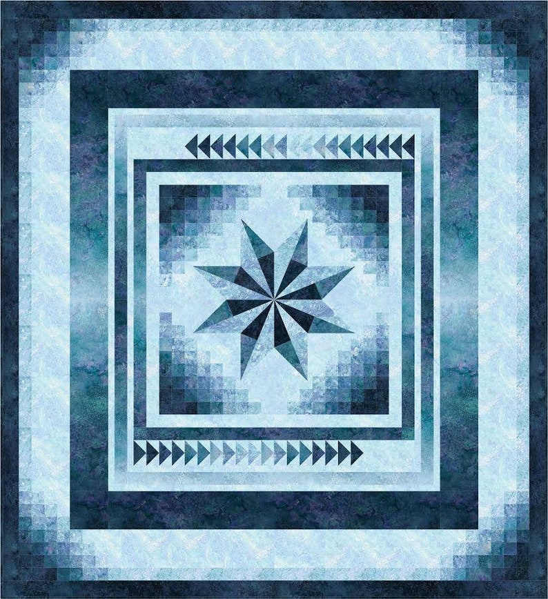Gradient Star Queen Size Quilt Kit Northcott Stonehenge Etsy