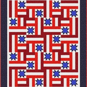 4th of July quilt pattern, The Fabric Addict, Quilt of Valor, batik, Valor by Timeless Treasures image 4