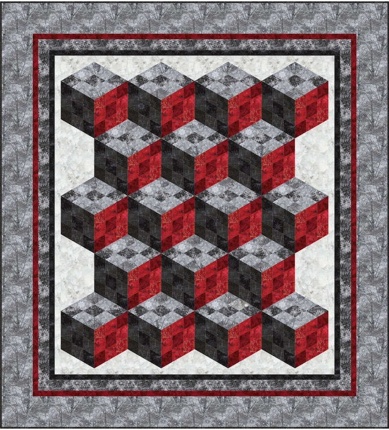 Nine Patch Tumbler Quilt pattern. Queen. Lap. Tumbling. Block. Etsy