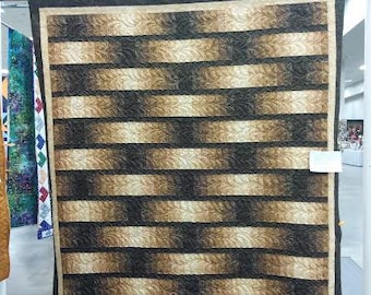 Free Shipping, Dream Weaver quilt kit, Lap size:51" x 56". Northcott Gradations - Browns.