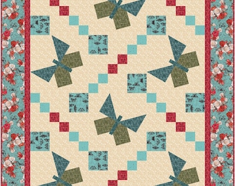 Waltzing Butterflies PDF quilt pattern, The Fabric Addict, Queen, Throw, Patrick Lose, Sanctuary
