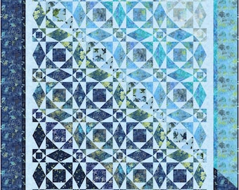 Quilt pattern, High Tide, Tonga Scuba, Storm at Sea Variation