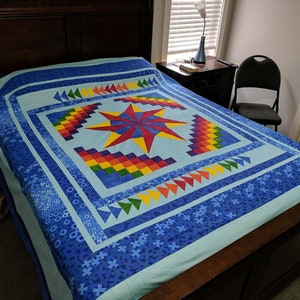Farbverlauf Stern, Quilt Muster, Northcott, Stonehenge, Abstufungen, Ombre Bild 5