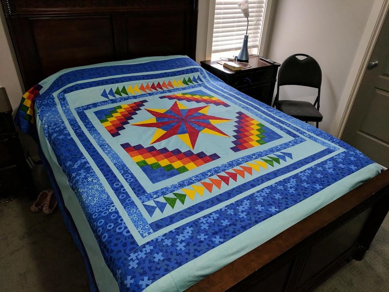Farbverlauf Stern, Quilt Muster, Northcott, Stonehenge, Abstufungen, Ombre Bild 5