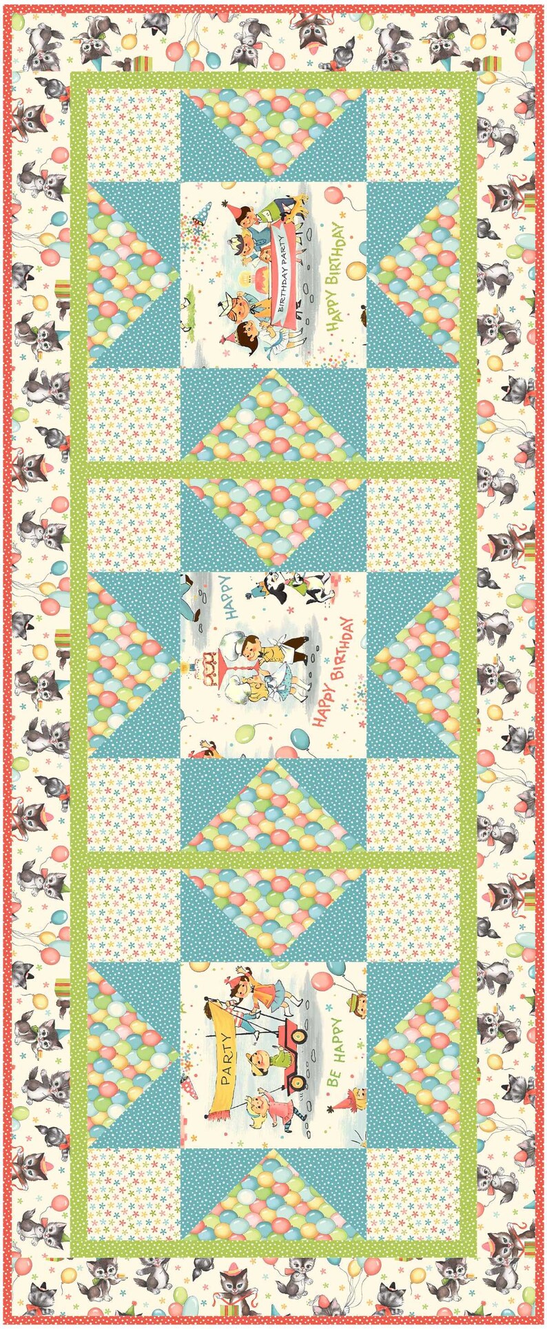 Quick Star large quilted table runner pattern, directions, The Fabric Addict, Michael Miller image 5